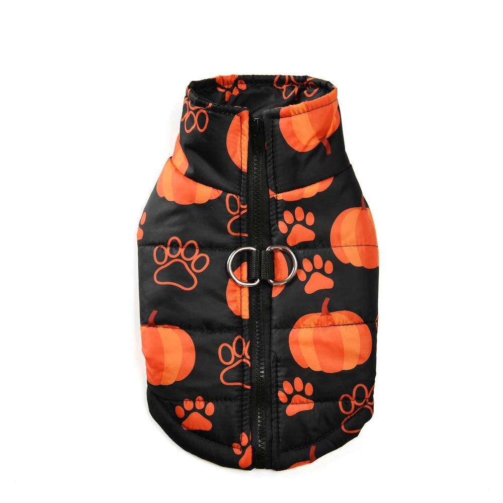Halloween Dog Clothes Winter Warm Puppy Vest Jacket for Small Dogs and Cats, Outdoor Waterproof Pet Coat Chihuahua Costume Apparel