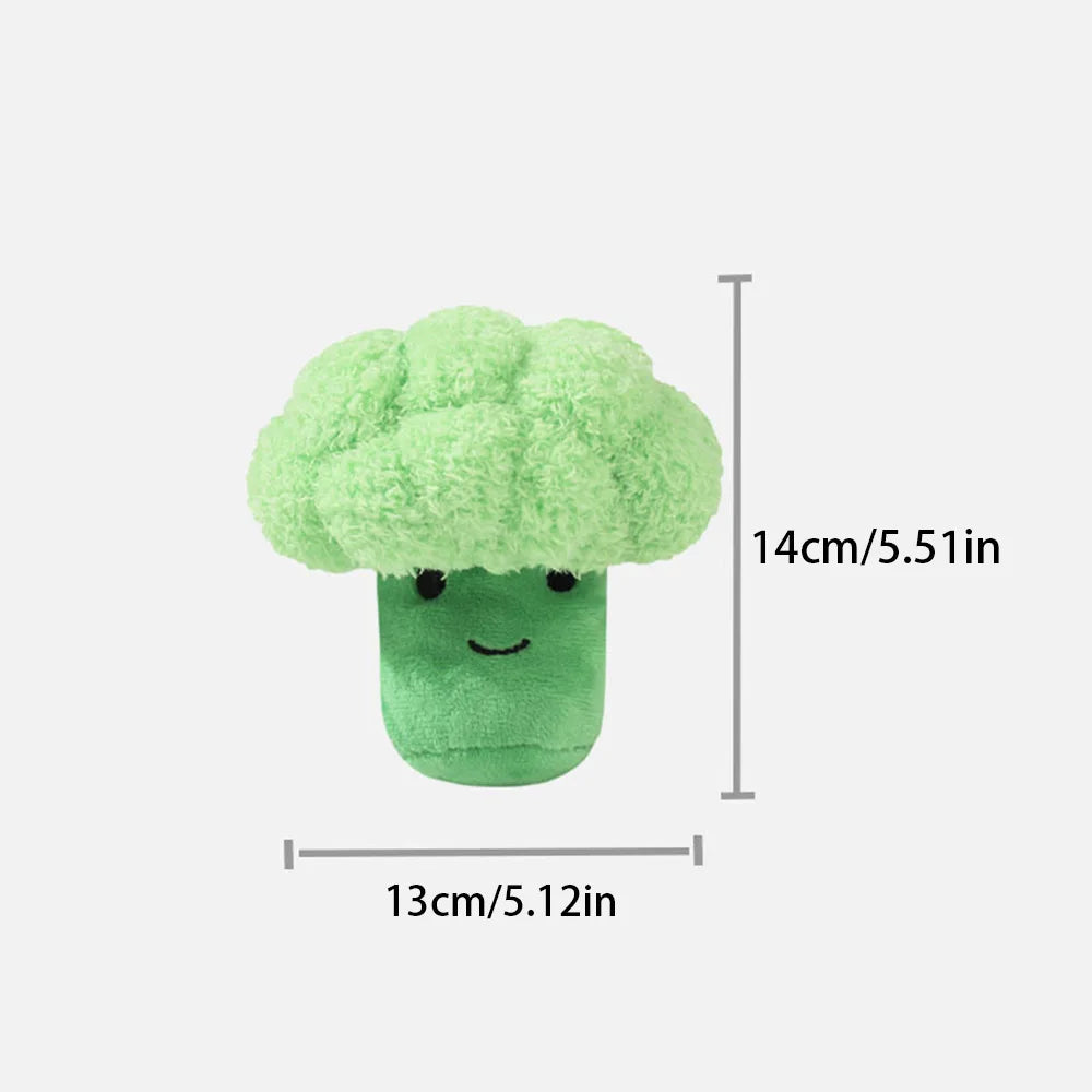 Plush Broccoli Dog Toy, Squeaky Chew Toy for Large Dogs and Corgis, Interactive Puppy Teething and Boredom Relief Toy, Pet Molar Chew Supplies