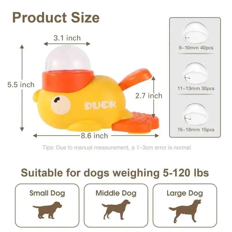 2-in-1 Interactive Dog Toy & Treat Dispenser – Cartoon Duck Feeder