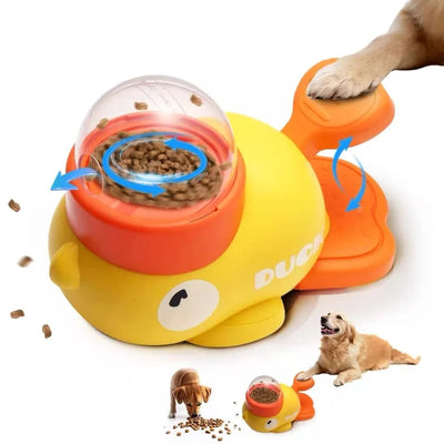 2-in-1 Interactive Dog Toy & Treat Dispenser – Cartoon Duck Feeder