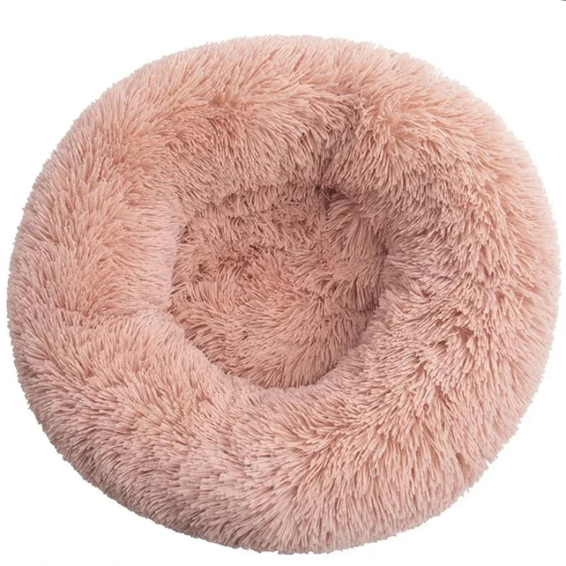 40-90cm Round Pet Bed – Super Soft Plush Dog & Cat House for Medium & Large Dogs, Winter Warm Sleeping Bed