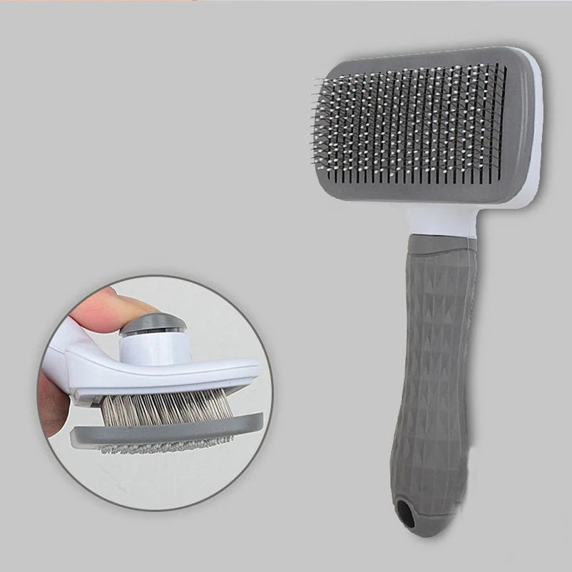 Dog and Cat Grooming Comb, Self-Cleaning Needle Hair Removal Brush, Pet Deshedding Massage Comb for Cats and Dogs, Grooming Beauty Tool
