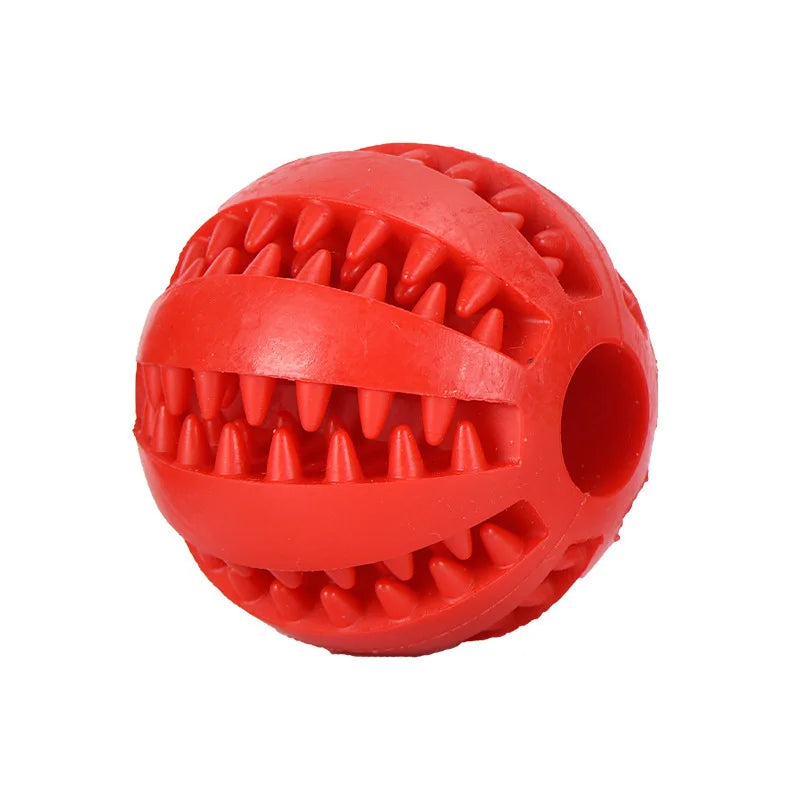 Interactive Dog Chew Ball, Rubber Treat Dispensing Toy for Dogs and Cats, Silicone Teeth Cleaning Puppy Toy
