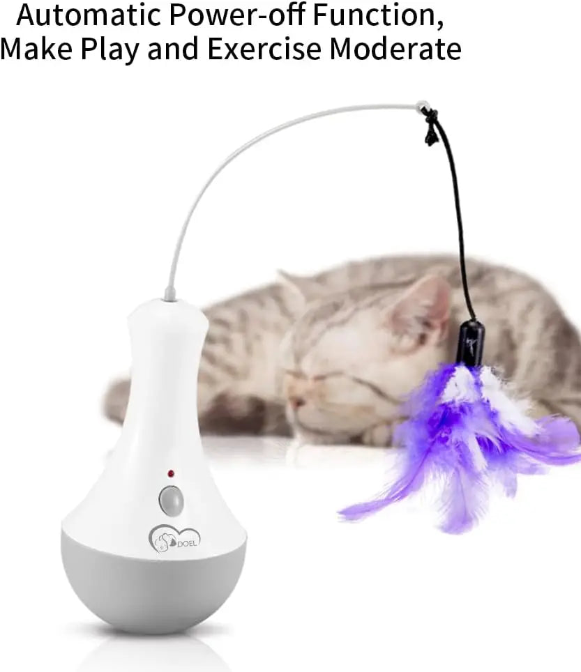 Interactive Cat Feather Toy, Automatic Indoor Kitten Teaser for Play and Exercise, Fun Interactive Cat Toys for Boredom Relief