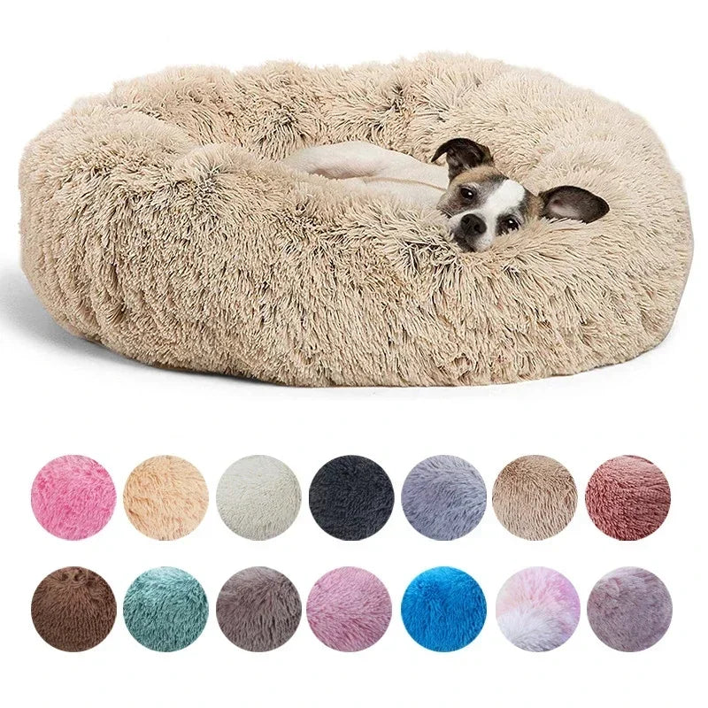 40-90cm Round Pet Bed – Super Soft Plush Dog & Cat House for Medium & Large Dogs, Winter Warm Sleeping Bed