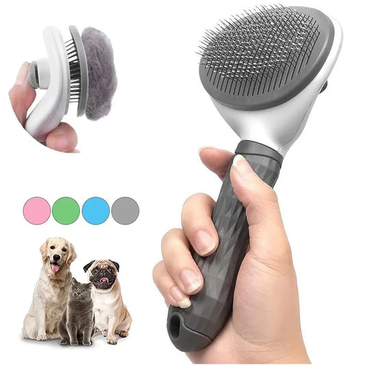 Self-Cleaning Pet Grooming Brush for Dogs & Cats, Hair Remover Comb for Shedding & Dematting
