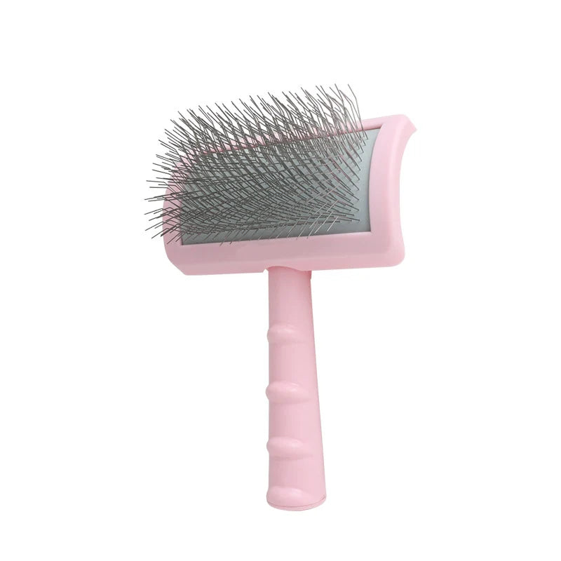 Pet Grooming Slicker Brush for Dogs & Cats, Shedding Hair Removal Needle Comb with Massage and Easy Clean Design