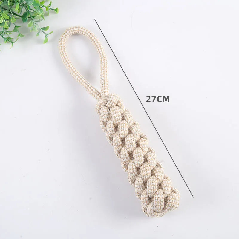 Cat Dog Knot Chew Toy, Interactive Teeth Cleaning and Grinding Rope Toy, Wear-Resistant Pet Chew Toy for Play, Training and Entertainment