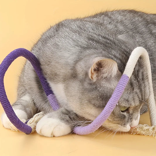Cat Bite Rope Toy, Durable Rope Teaser Toy for Cats, Teeth Grinding and Chewing Toy for Indoor Play