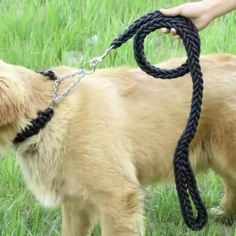 Heavy-Duty Braided Nylon Dog Leash for Large Dogs, Thick Traction Rope for Walking & Training