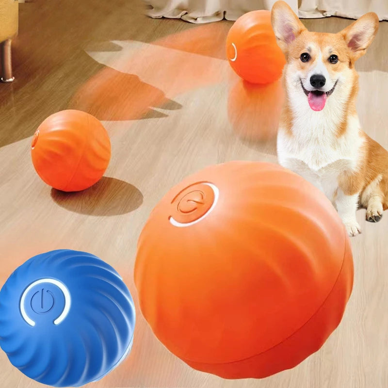 Automatic Moving Dog Toy Ball, USB Rechargeable Smart Jumping & Rotating Interactive Chew Ball for Puppies and Dogs