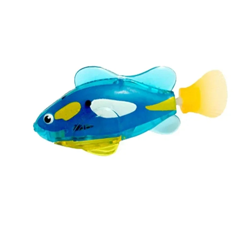 LED Interactive Swimming Robot Fish Cat Toy, Automatic Inductive Glowing Electric Fish for Kitten Play and Hunting Stimulation