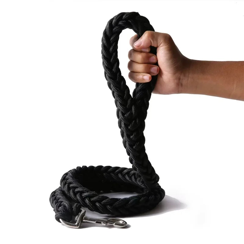 Large Dog Leash, Heavy-Duty Nylon Braided Traction Rope for Bulldog, Rottweiler, and Hound Dogs, Thick Pet Walking Rope with Comfortable Handle