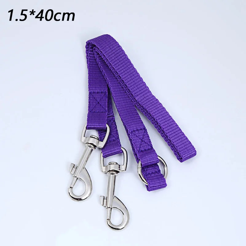 Double Dog Leash Dual Coupler, Adjustable V-Shaped Nylon Lead for Walking Two Dogs, Colorful Two-Way Pet Leash