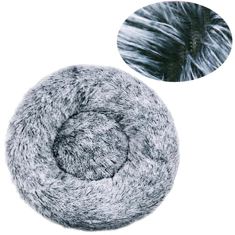 40-90cm Round Pet Bed – Super Soft Plush Dog & Cat House for Medium & Large Dogs, Winter Warm Sleeping Bed