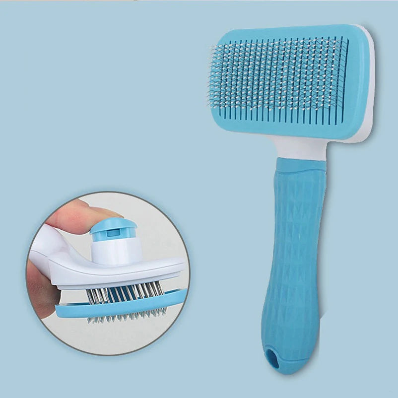 Dog and Cat Grooming Comb, Self-Cleaning Needle Hair Removal Brush, Pet Deshedding Massage Comb for Cats and Dogs, Grooming Beauty Tool
