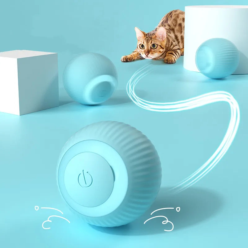 Automatic Rolling Electric Cat Ball Toy, Interactive Self-Moving Smart Toy for Indoor Cats, Training and Exercise Kitten Toy