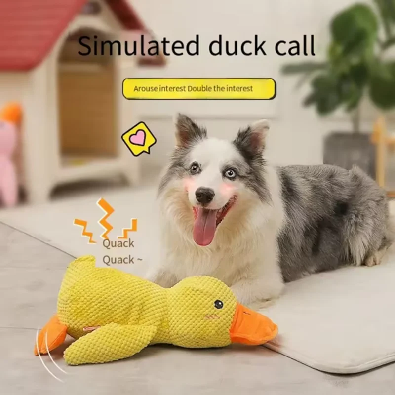 Stomping Duck Dog Toy, Bite-Resistant Plush Chew Toy for Large Dogs, Teeth Cleaning Interactive Pet Toy for Boredom Relief