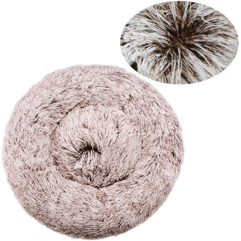 40-90cm Round Pet Bed – Super Soft Plush Dog & Cat House for Medium & Large Dogs, Winter Warm Sleeping Bed