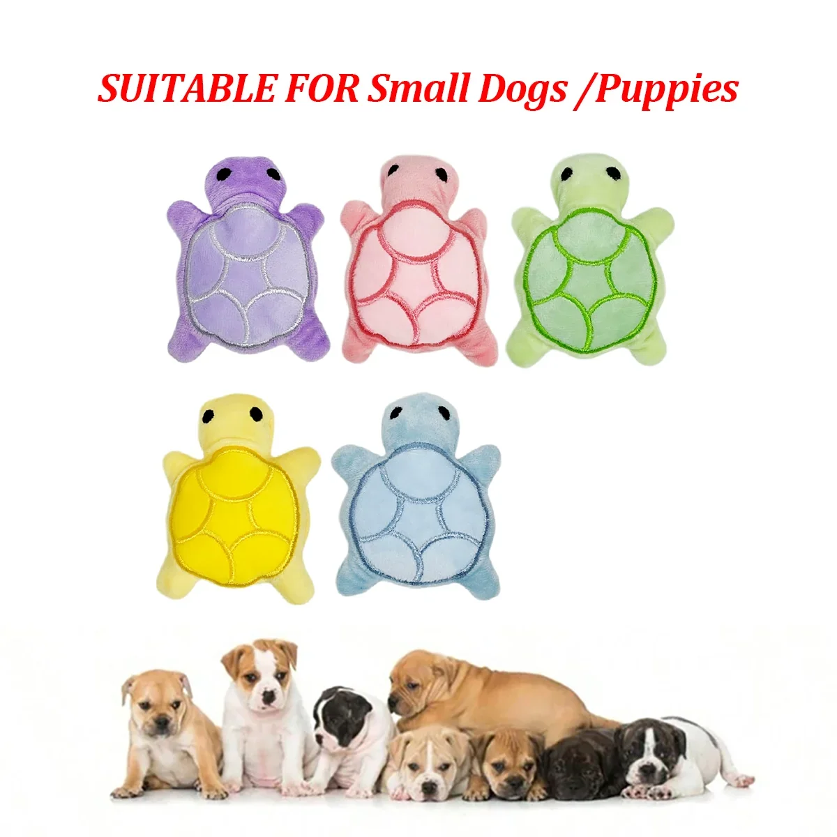 Mini Turtle Dog Toy Plush Chew Toy for Puppies, Teething Relief Bite-Resistant Interactive Dental Health Toy
