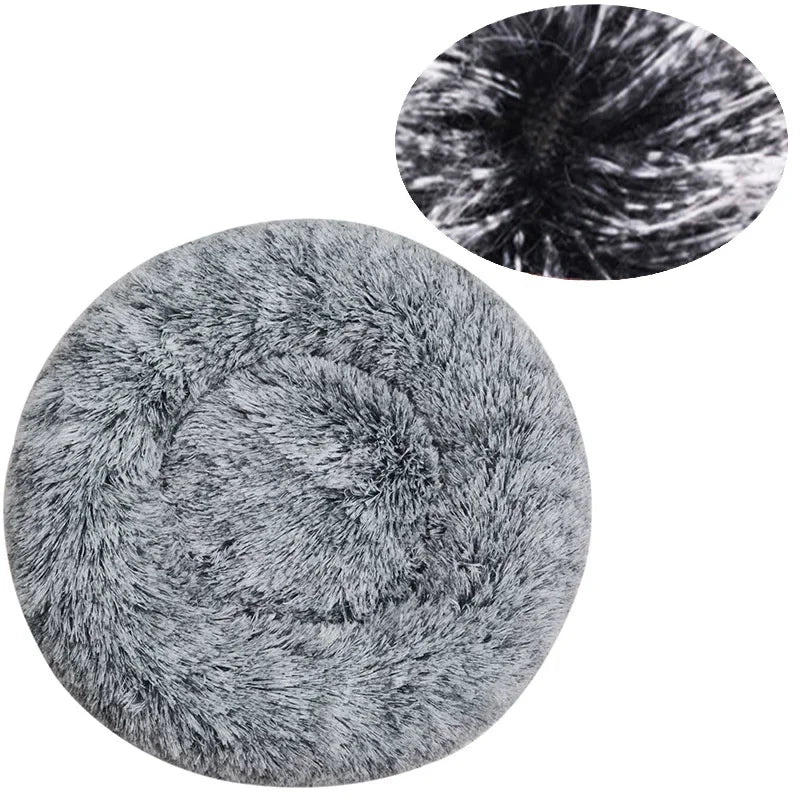 40-90cm Round Pet Bed – Super Soft Plush Dog & Cat House for Medium & Large Dogs, Winter Warm Sleeping Bed