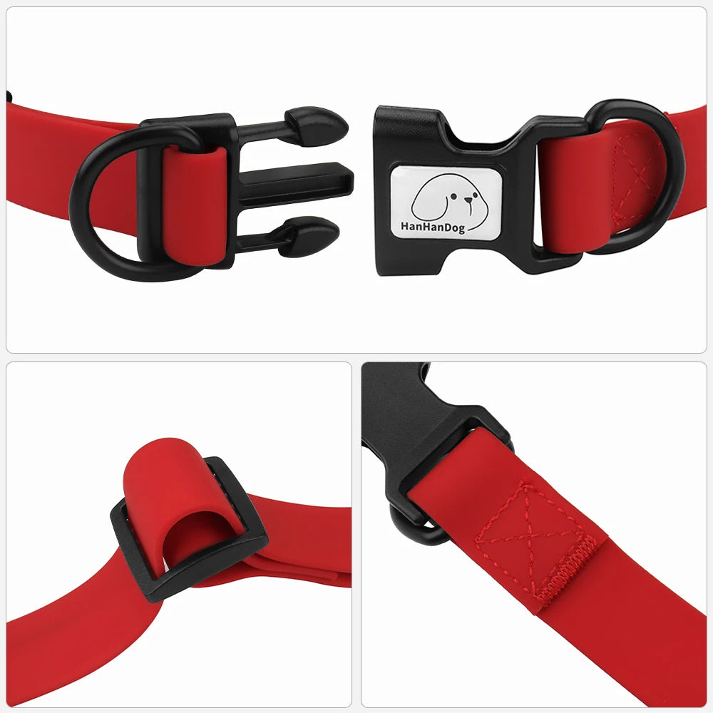 PVC Waterproof Dog Collar, Soft Adjustable Pet Collar for Small Medium and Large Dogs and Big Cats