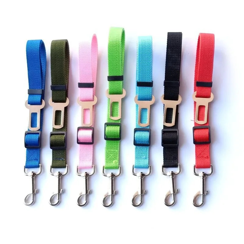 Pet Car Seat Belt Adjustable Vehicle Safety Harness Lead Clip for Dogs and Cats, Car Seat Restraint Traction Leash