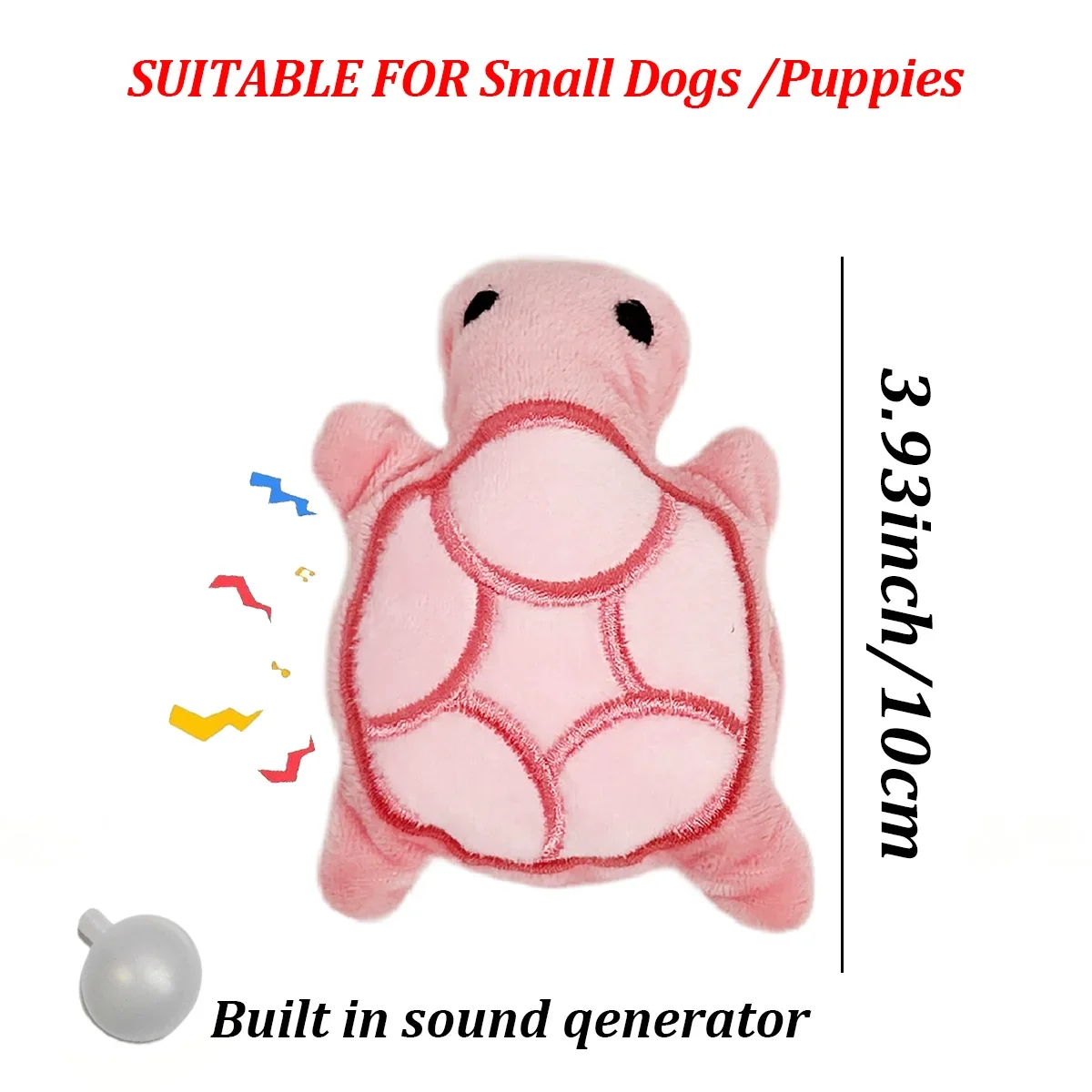 Mini Turtle Dog Toy Plush Chew Toy for Puppies, Teething Relief Bite-Resistant Interactive Dental Health Toy