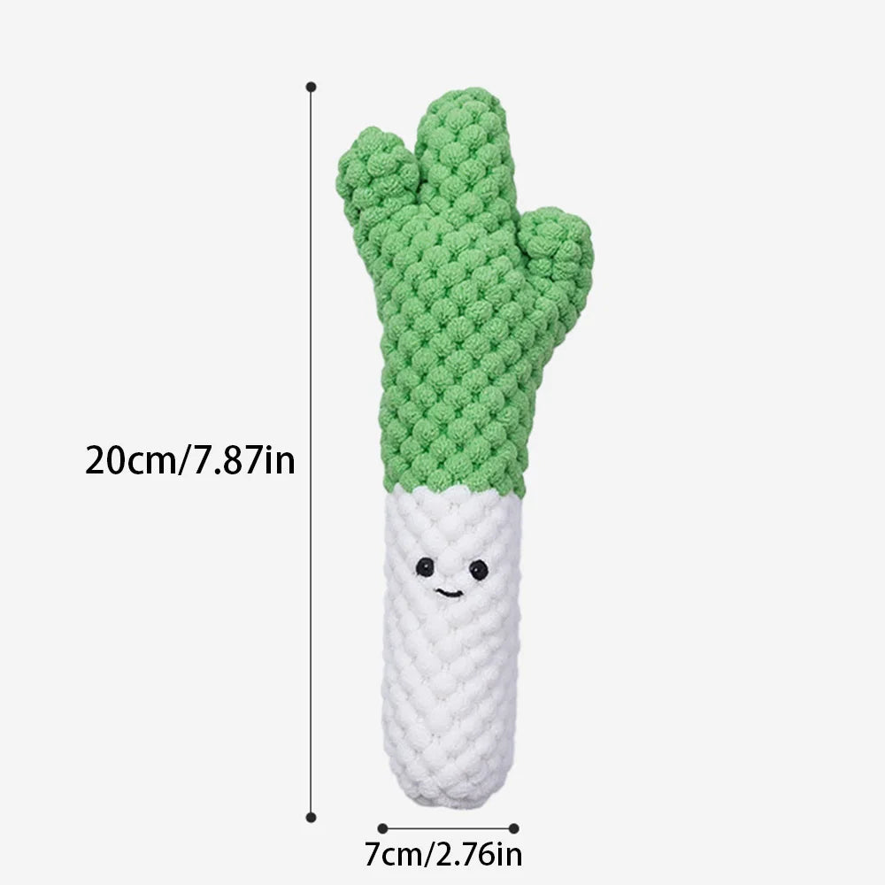 Plush Broccoli Dog Toy, Squeaky Chew Toy for Large Dogs and Corgis, Interactive Puppy Teething and Boredom Relief Toy, Pet Molar Chew Supplies