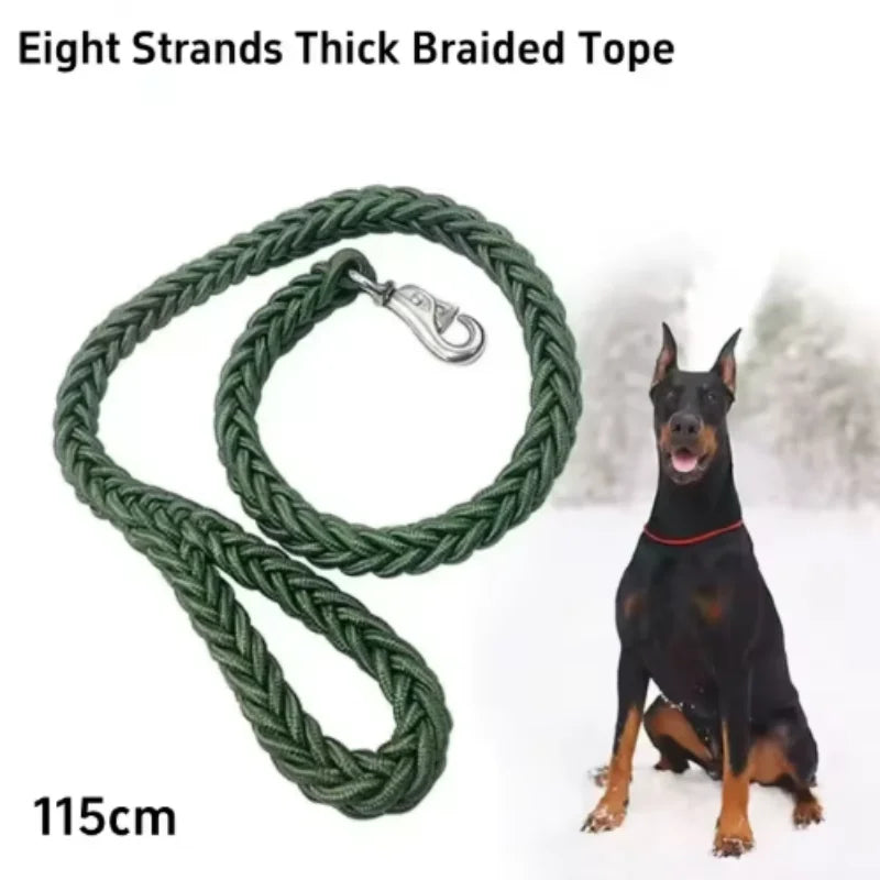 Heavy-Duty Braided Nylon Dog Leash for Large Dogs, Thick Traction Rope for Walking & Training