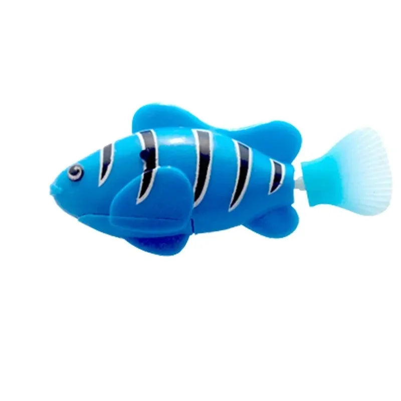 LED Interactive Swimming Robot Fish Cat Toy, Automatic Inductive Glowing Electric Fish for Kitten Play and Hunting Stimulation