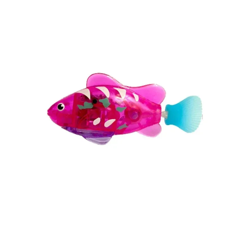 LED Interactive Swimming Robot Fish Cat Toy, Automatic Inductive Glowing Electric Fish for Kitten Play and Hunting Stimulation