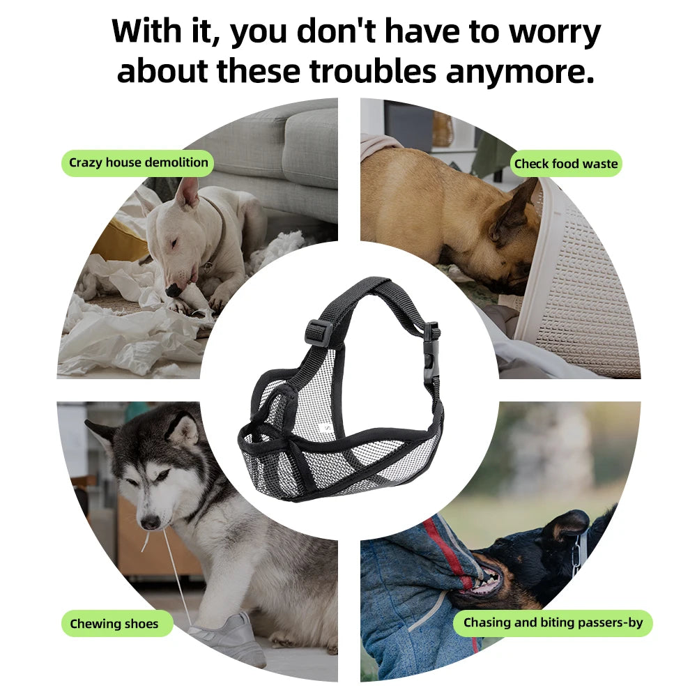 Short-Snouted Dog Muzzle – Breathable Anti-Biting Snout Cover for Bulldogs, Shar Pei, Short-Mouthed Dogs, Walking & Drinking