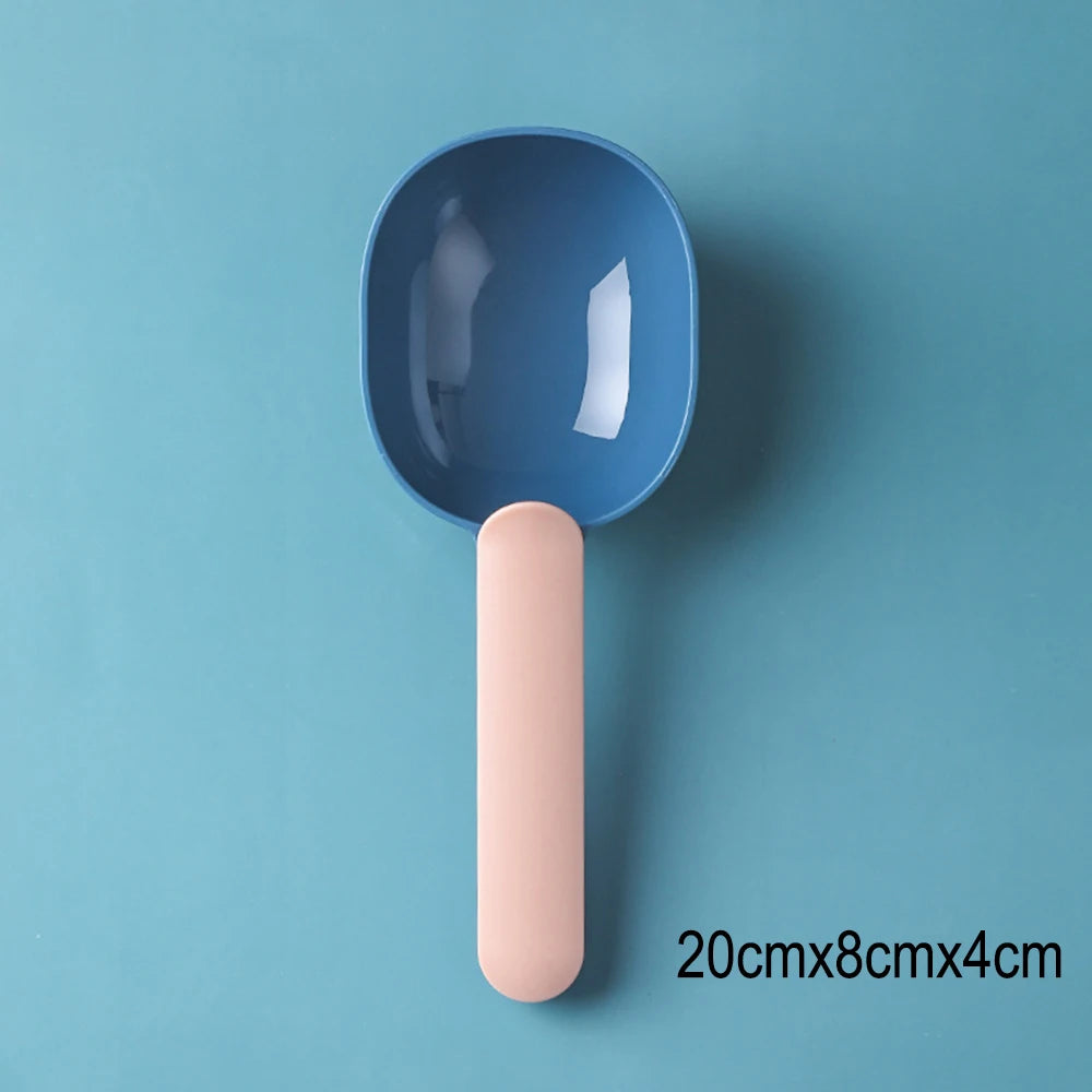 Pet Cat Dog Food Shovel with Sealing Bag Clip, Multifunction Thickened Feeding Scoop Measuring Spoon, Pet Food Storage Tool