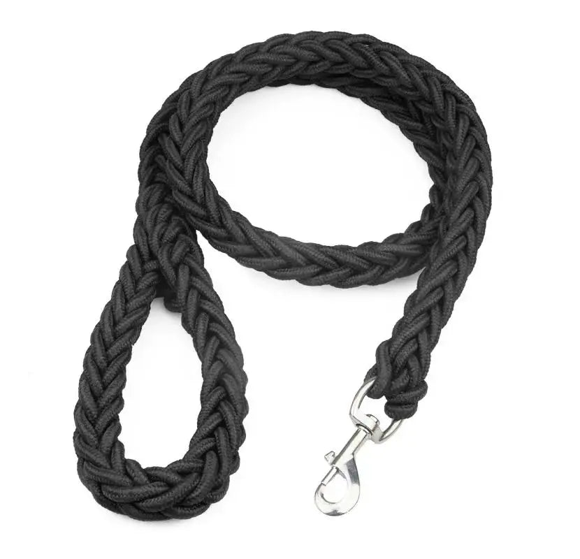 Large Dog Leash, Heavy-Duty Nylon Braided Traction Rope for Bulldog, Rottweiler, and Hound Dogs, Thick Pet Walking Rope with Comfortable Handle