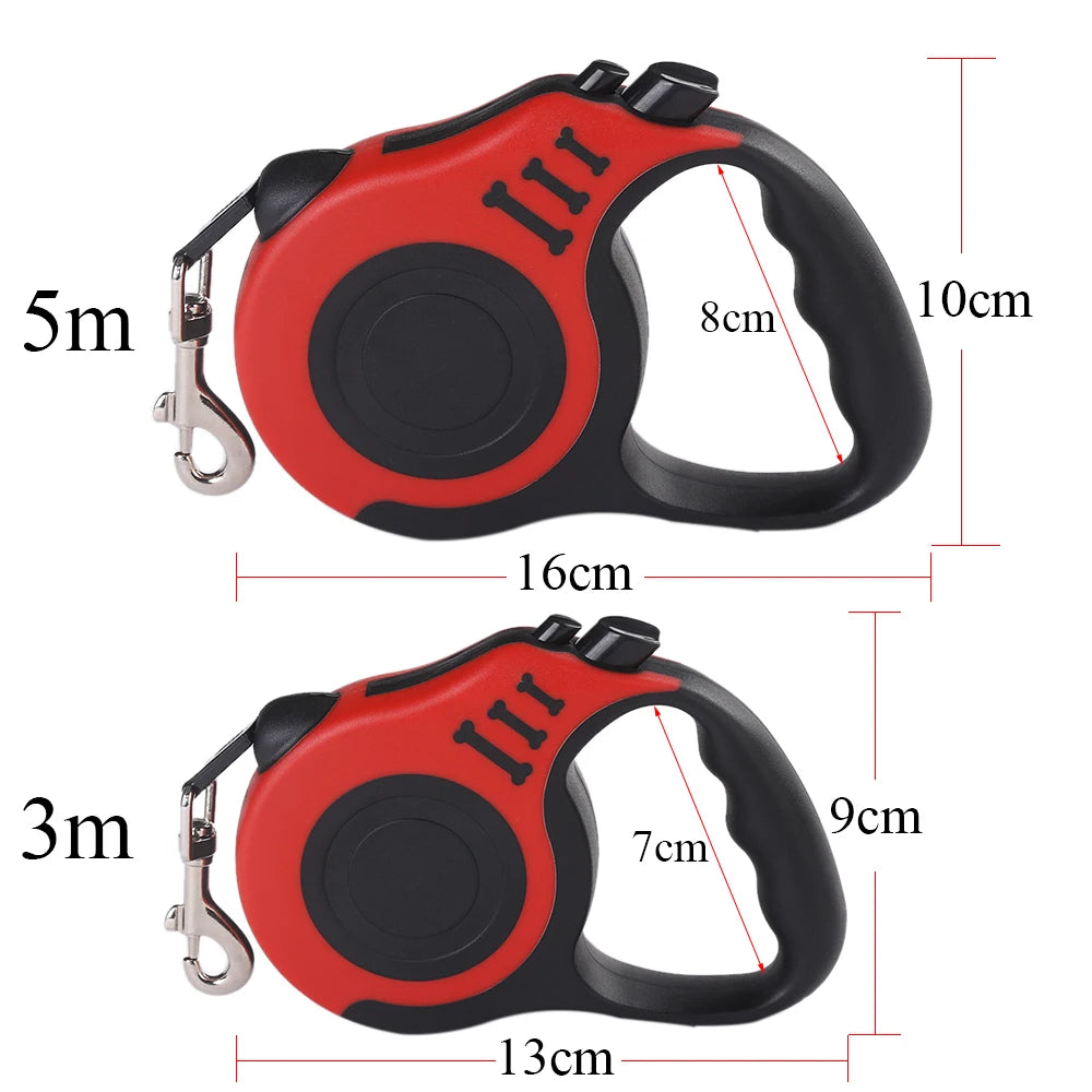 Automatic Retractable Dog Leash 3m 5m Durable Nylon Lead for Small Dogs and Cats, Outdoor Walking Hiking Travel Traction Rope
