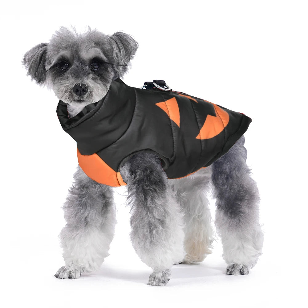 Halloween Dog Clothes Winter Warm Puppy Vest Jacket for Small Dogs and Cats, Outdoor Waterproof Pet Coat Chihuahua Costume Apparel