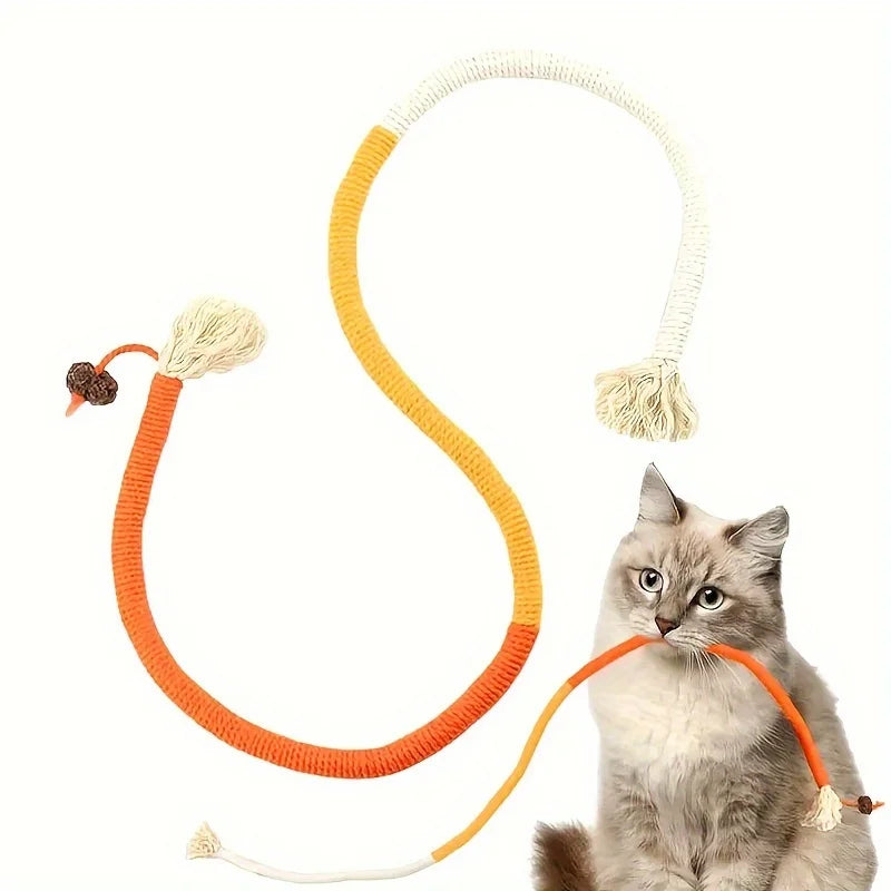 Cat Bite Rope Toy, Durable Rope Teaser Toy for Cats, Teeth Grinding and Chewing Toy for Indoor Play