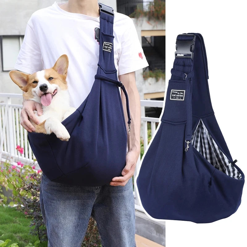 Adjustable Pet Dog Carrier Sling Bag for Outdoor Travel, Single Shoulder Puppy Tote Pouch, Comfortable Crossbody Pet Handbag