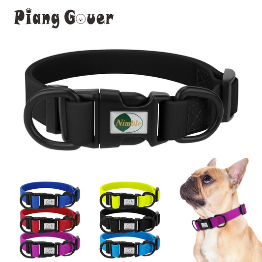 PVC Waterproof Dog Collar, Soft Adjustable Pet Collar for Small Medium and Large Dogs and Big Cats