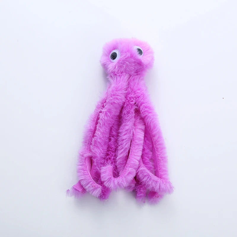 Cute Octopus Plush Cat Toy, Bite Resistant Interactive Pet Toy for Teeth Cleaning and Daily Play, Soft Chew Toy for Cats and Kittens