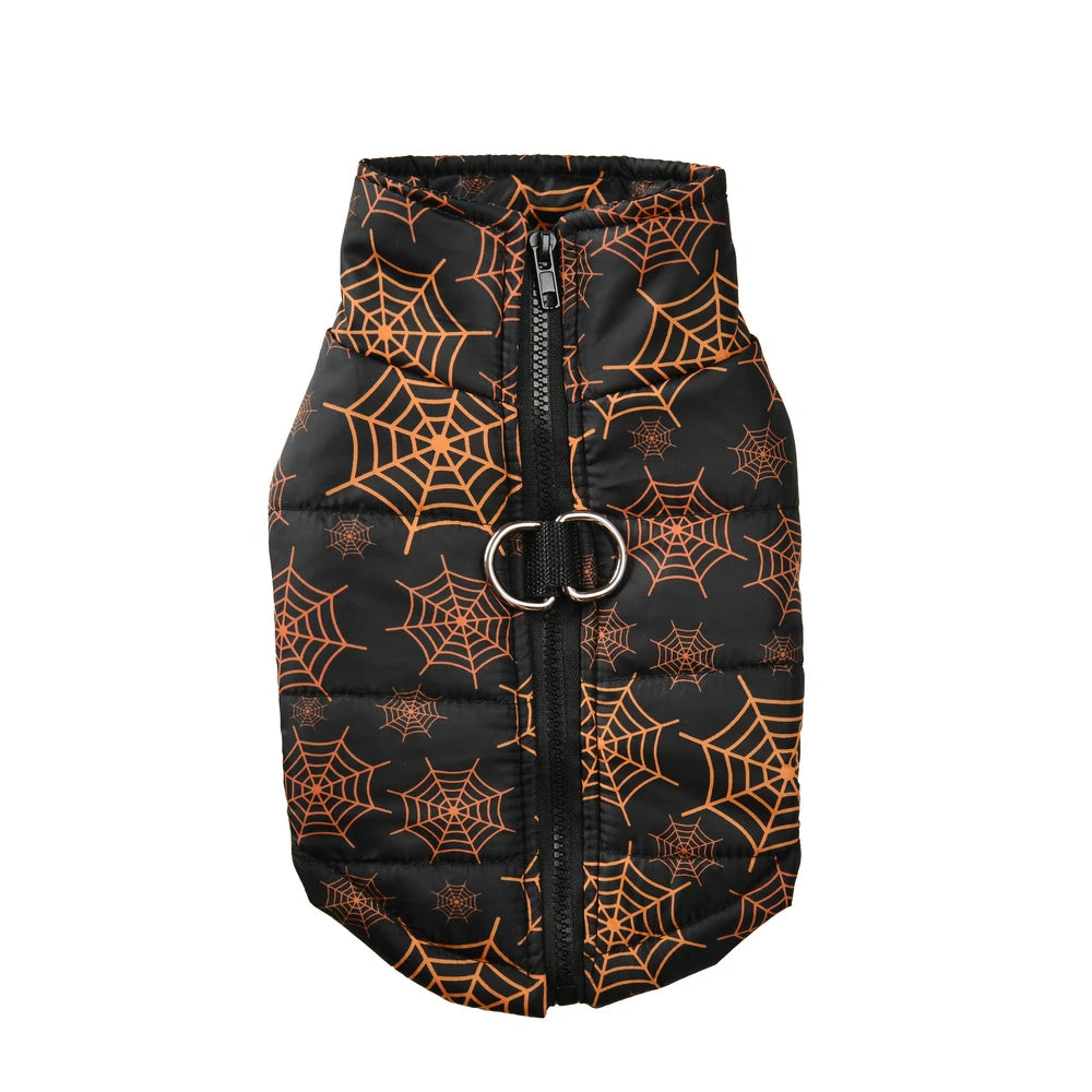 Halloween Dog Clothes Winter Warm Puppy Vest Jacket for Small Dogs and Cats, Outdoor Waterproof Pet Coat Chihuahua Costume Apparel