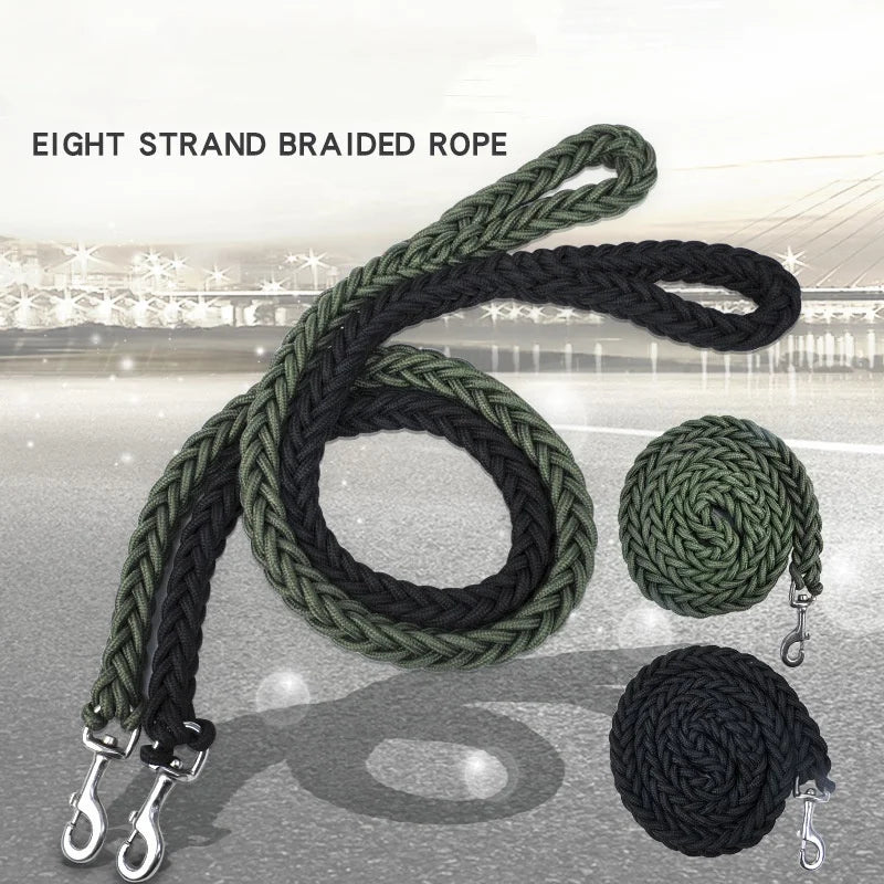 Heavy-Duty Braided Nylon Dog Leash for Large Dogs, Thick Traction Rope for Walking & Training