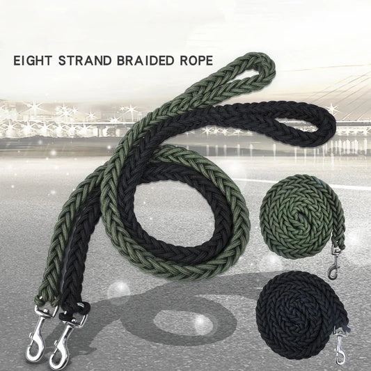 Heavy-Duty Braided Nylon Dog Leash for Large Dogs, Thick Traction Rope for Walking & Training