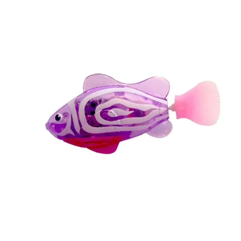 LED Interactive Swimming Robot Fish Cat Toy, Automatic Inductive Glowing Electric Fish for Kitten Play and Hunting Stimulation