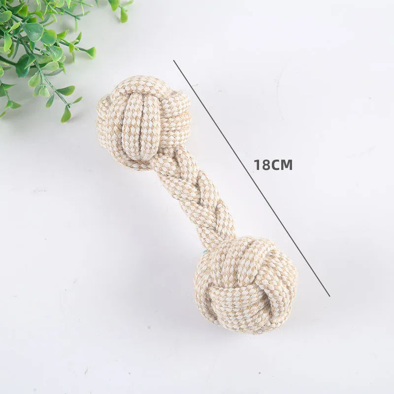 Cat Dog Knot Chew Toy, Interactive Teeth Cleaning and Grinding Rope Toy, Wear-Resistant Pet Chew Toy for Play, Training and Entertainment