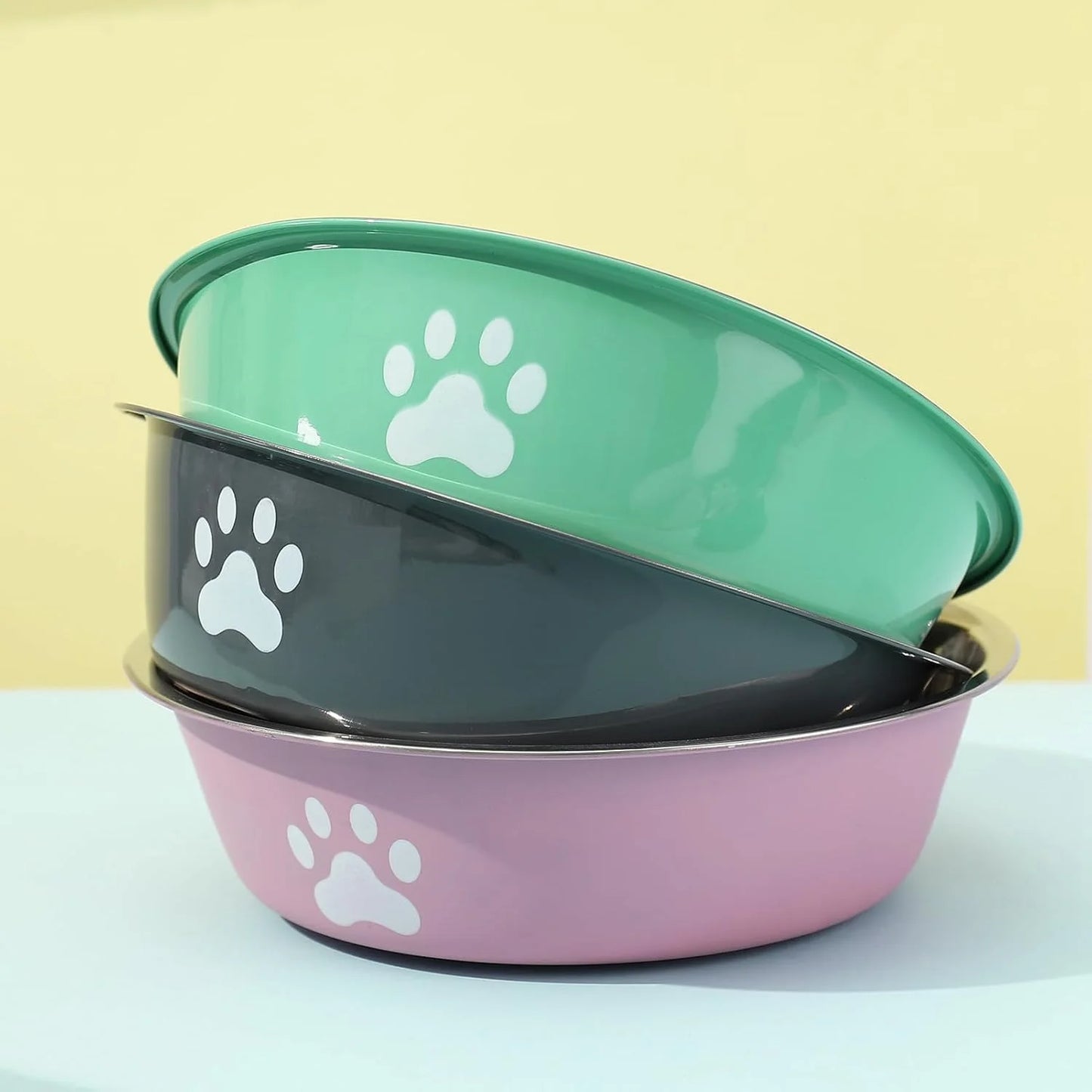 Stainless Steel Dog Bowl – Non-Slip Silicone Base, Pet Food & Water Dish for Dogs & Cats, Durable Feeding Bowl