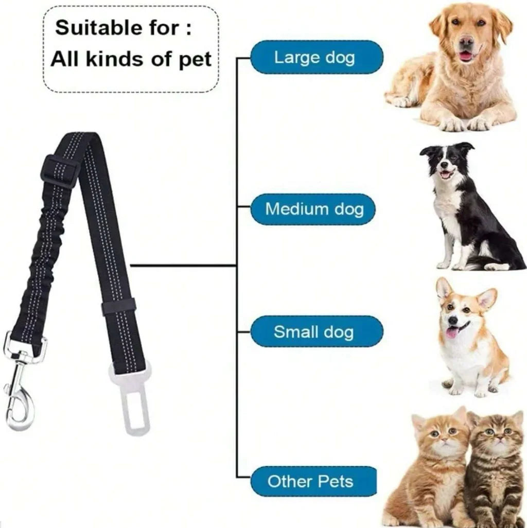 Adjustable Dog Car Seat Belt, Nylon Pet Car Seat Buckle Safety Strap, Universal Traction Rope for Vehicle Travel with Pets