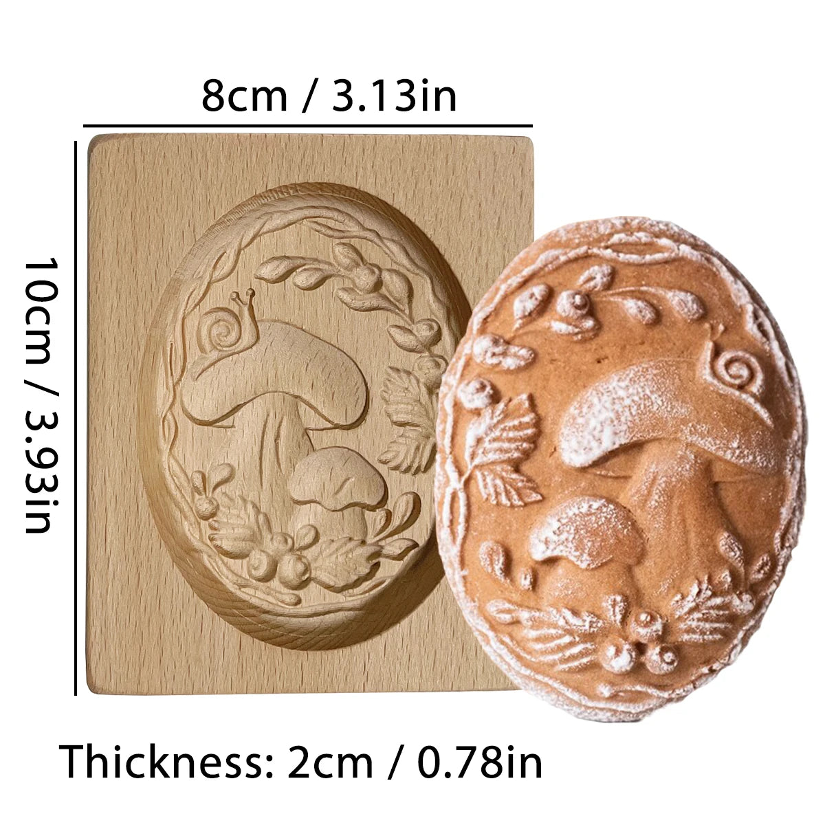 Wooden 3D Cookie Mold with Flower Patterns, DIY Carved Embossed Cookie Cutter for Baking Fondant, Cake, and Biscuits