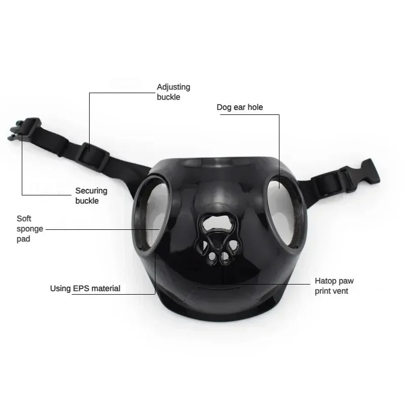 Pet Motorcycle Helmet, Cycling Safety Hat with Sea Cotton Padding for Small and Medium Dogs, Adjustable Pet Riding Helmet